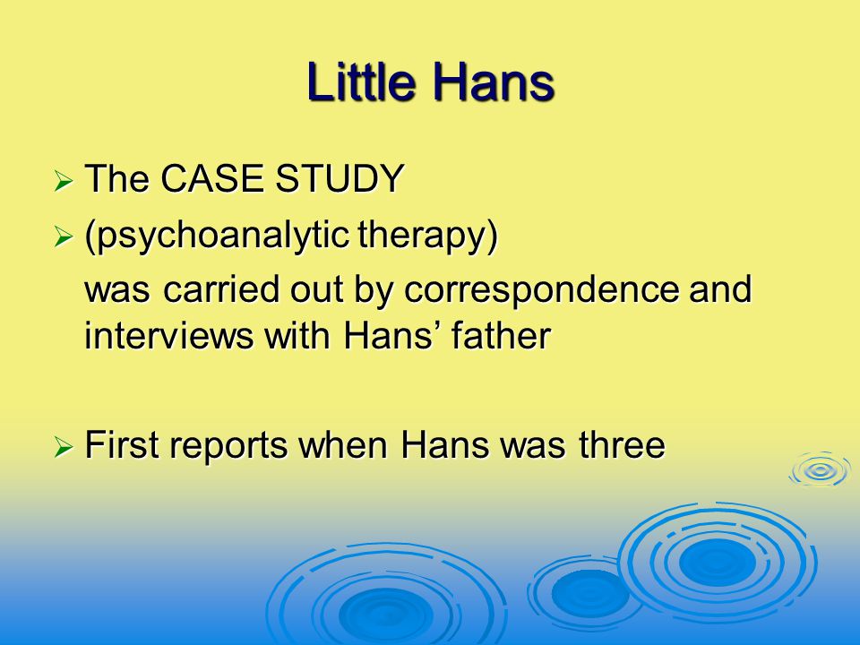 Case study psychoanalytic theory